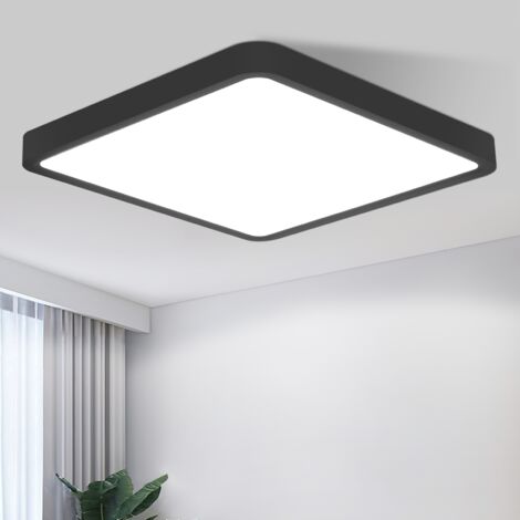ZMH Plafonnier LED Plafonnier Plat - 23CM Lampe de Salle de Bain Noir 18W Lampe de Couloir Éclairage de Plafond Chambre 6500K Lampe de Cuisine Lampe de Salle de Bain Carrée Plafond pour Salle de Bain (1/5)