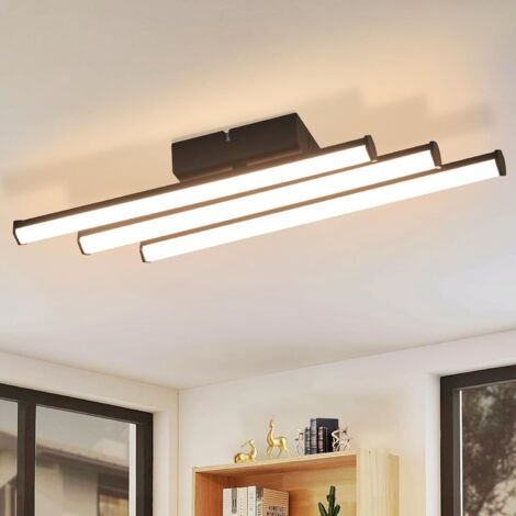 ZMH Plafonnier Salon Plafonnier Chambre: Lampe de Chambre Moderne Noir 18W Lampe de Salon Design Lampe de Cuisine intérieure 3000K Lumière Blanche Chaude Éclairage de Plafond LED pour Couloir de Cuisi
