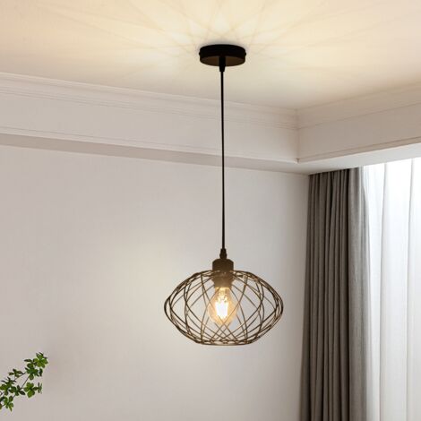 ZMH Lampe Suspendue Lampe Suspendue Noire Industrielle - Lampe Suspendue en Métal Vintage E27 Lampe Suspendue Rétro Lampe de Salle à Manger Cuisine Suspendue Salon Couloir sans Ampoule (1/5)