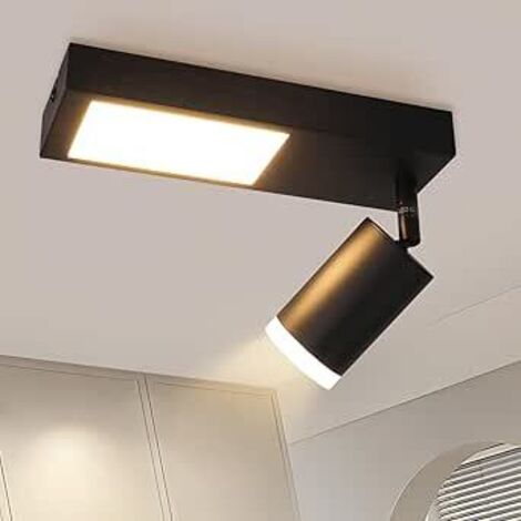 ZMH LED Lampe de plafond Noire Deckenlampe Deckenleuchte Deckenstrahler 3000k 10W Deckenspot GU10 Flurlampe Moderne Wandleuchte Intérieure Pour Cuisine Chambre à coucher Couloir (1/5)