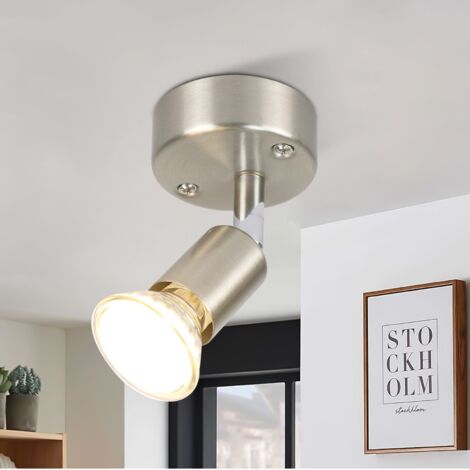 ZMH Plafonnier LED Spot de plafond orientable GU10 - Spots de plafond 1 ampoule Appliques murales Plafonnier de salle de bain Cuisine Couloir Chambre Ampoules incluses