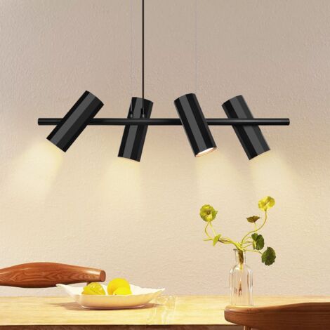 Plafonnier Suspendu Noir Hofstein - Lustre Moderne Pour Salon, Salle à Manger, Chambre
