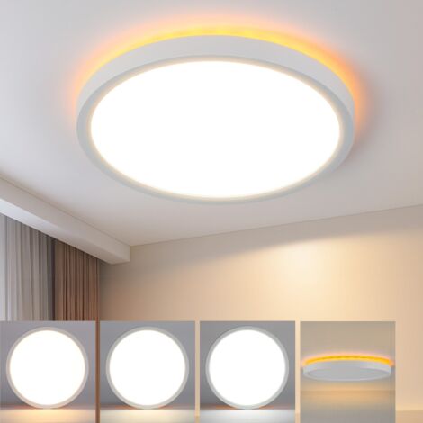 ZMH Lampe de plafond LED Lampe de plafond plate - Lampe de chambre à coucher 22CM Lampe de salle de bain 18W Lampe de cuisine Chambre à coucher blanc Éclairage de plafond de bain 3000K - 6500K (1/5)