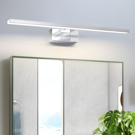 ZMH Miroir lumineux de salle de bain à LED - Applique murale 12 W, lumière blanche neutre 4 000 K, 60 cm, éclairage moderne chromé pour armoire de salle de bain