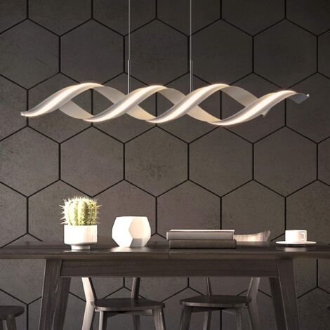 Lampe Suspension LED Bois Table à Manger 120cm Dimmable Télécommande App - Réglable Hauteur Température Couleur