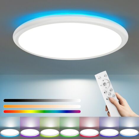 ZMH Lampe de plafond LED - lampe de chambre 30CM, lampe de salle de bain 32W, lampe de cuisine, lampe de chambre blanche, plaque de rhombe, éclairage de plafond,3000K-6500K pour cuisine, couloir (1/5)