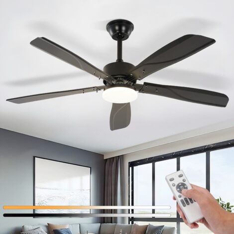 Ventilateur de plafond ZMH avec éclairage silencieux - Plafonnier LED à intensité variable 23 W noir avec ventilateur et télécommande 125 cm Ventilateurs de plafond avec lumière Minuterie 6 vitesses (1/5)