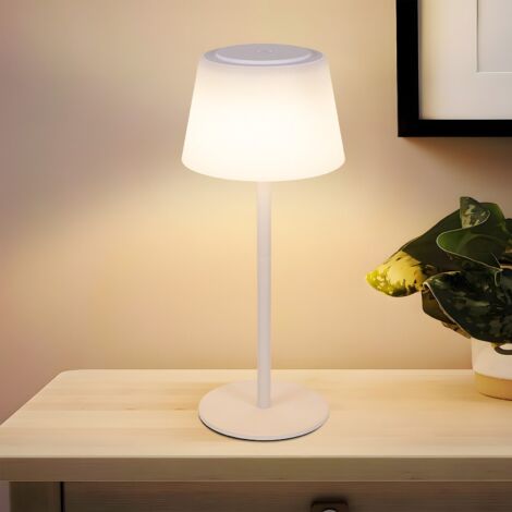 ZMH Lampe de table sans fil Lampe de chevet de nuit rechargeable par batterie - Lampe de table LED tactile dimmable avec charge USB Blanche 3600mAh Batterie Lampe de table (1/5)