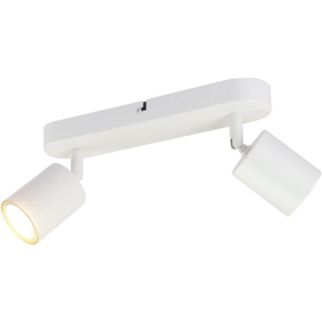 ZMH Plafonnier LED blanc - Spot 2 Feux Couloir GU10 Plafonnier Moderne Lampe de Couloir Pivotant Design Spot Mural pour Salon Cuisine Chambre Salle à Manger - Sans Ampoule (1/4)