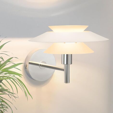 Applique murale intérieur -ZMH lampe de chevet moderne pour lit,Design en métal blanc, créative lampe de couloir G9 pour escalier, chambre d’enfant - Sans ampoule (Max. 25W). (1/5)