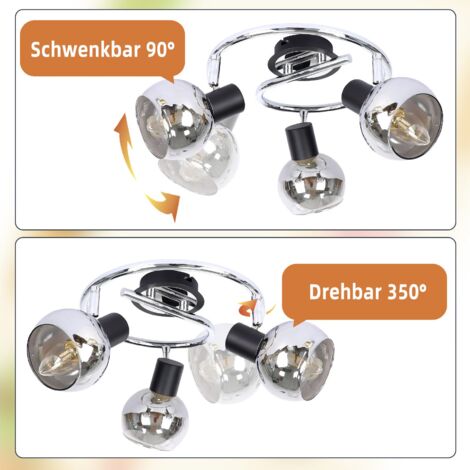 Spot LED Plafonnier ZMH – Projecteur Orientable – Culot E14 – Pour Intérieur/Extérieur – Moderne