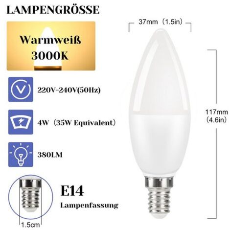 Lot De 2 Ampoules LED Bougie E14 3W RGB - Couleurs Changeables + Blanc Chaud - Variables