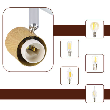 Plafonnier Vintage Hofstein 2 Spots - Lampe Suspension Bois Noir/marron
