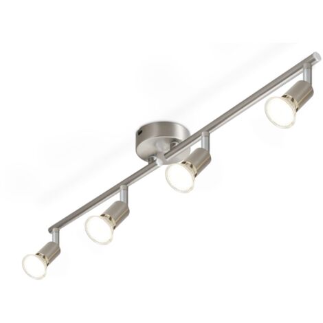 ZMH plafonnier LED 4 spots pivotants & orientables , GU10 , Spot plafond , Chrome , Moderne , éclairage intérieur plafond LED cuisine chambre salon , IP20 , 2ER , sans ampoules (1/5)