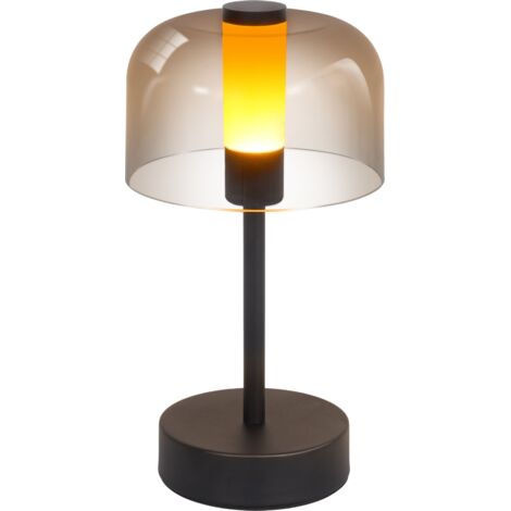 ZMH Lampe de chevet LED avec batterie - Lampe de table à intensité variable sans fil (1800K-6500K), rechargeable par USB-C, commande tactile avec fonction mémoire, étanche IP20 - Noir (1/5)