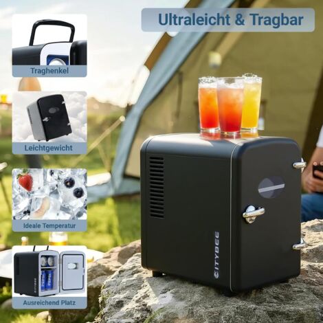 ARCTIC Fridge Mini-Réfrigérateur 4L Bleu - Refroidit Et Chauffe 12V/220V Voiture Bureau Camping