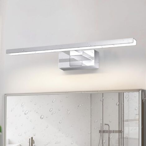 ZMH Applique miroir LED - Lampe armoire Applique salle de bain Lumière blanche neutre 4000K 6W Étanche IP44 Largeur 300mm Chrome Pour salle de bain espace intime (1/5)