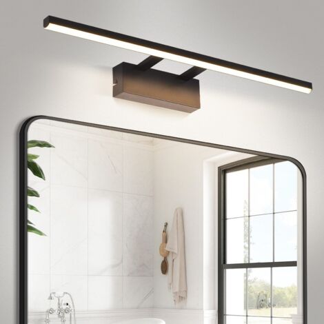 ZMH Applique murale LED Lampes de miroir pour salle de bain - 13 W Noir mat moderne 60 cm 4000 K Lampes d'éclairage blanc neutre Applique murale