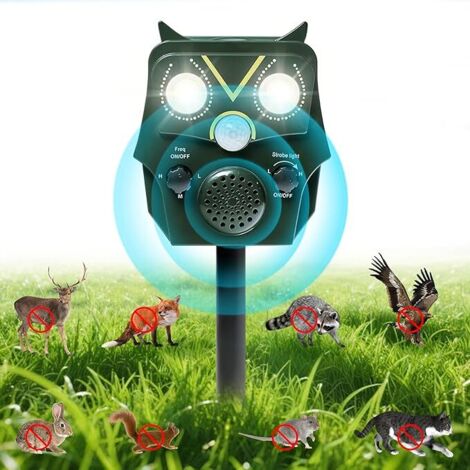 ZMH Dérangeant pour Chats Ultrasonique Dérangeant Animaux 5 Programmes Détection PIR LED Imperméable Contre Chats Chiens Oiseaux Renards Souris Pour Jardin Extérieur