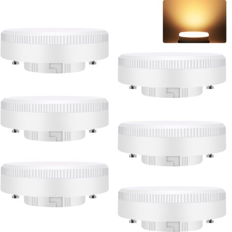 ZMH 6 Ampoules LED GX53 74x25mm Extra Fines 3000K Sans Clignotement 5W remplace 50W Halogène Éclairage Sous Meuble 230V (1/5)