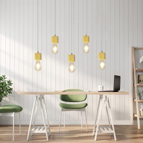 Suspension Luminaire E27 JZCDR - Câble Réglable 150cm Doré Vintage