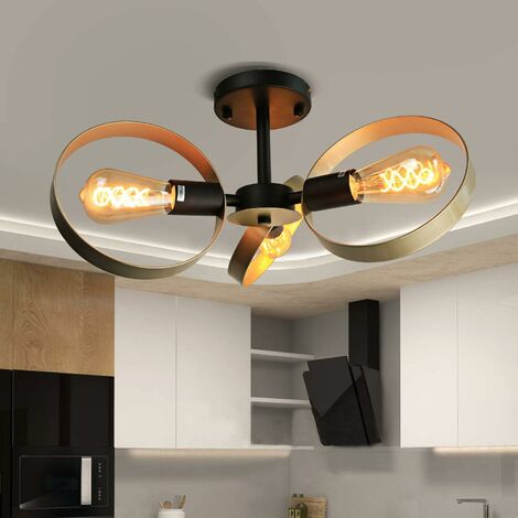 Ventilateur de plafond Retro Lampe à suspension Lustre Plafonnier Lampe de salon 