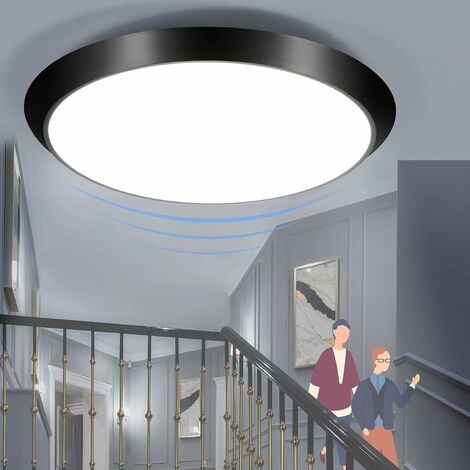 15W plafonnier LED plafonnier avec détecteur de mouvement lampe de salle de  bain blanc chaud
