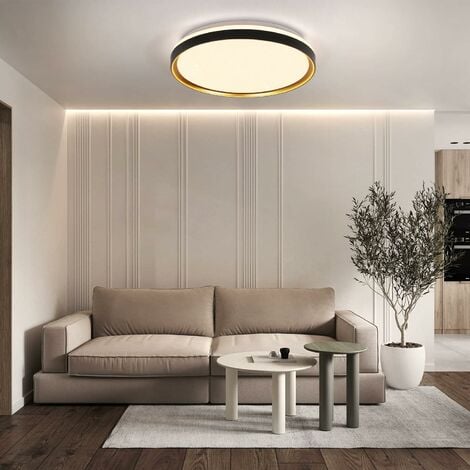 Zmh Plafonnier Led Dimmable Avec T L Commande Cm Rond Salon Design