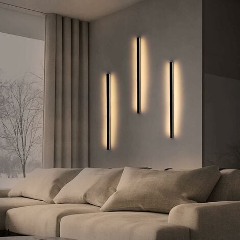 ZMH Applique murale led intérieur - moderne 80CM 27W couloir haut et bas blanc chaud couloir lumière salon lumière noir lit lumière applique murale pour escalier salon chambre d'enfant