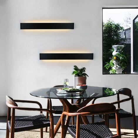 ZMH Applique murale led applique intérieur noir couloir moderne éclairage blanc chaud lampe de couloir lampe de salon lampe de lit 76CM éclairage mural pour escalier salon chambre chambre d'enfant
