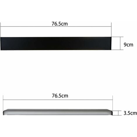 ZMH Applique murale led applique intérieur noir couloir moderne éclairage blanc chaud lampe de couloir lampe de salon lampe de lit 76CM éclairage mural pour escalier salon chambre chambre d'enfant