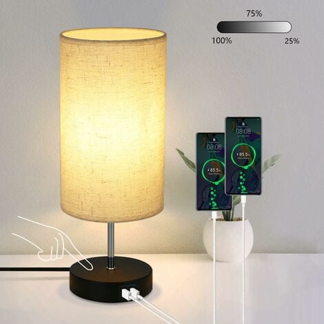 ZMH Lampe de table salon lampe de chevet USB - lampe de table