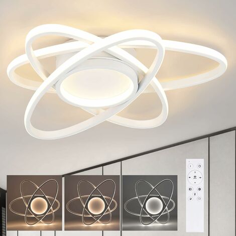 ZMH Plafonnier LED Variable Plafonnier de salon : Lampe de cuisine 77W avec télécommande Lampe de salon 3000K - 6500K Design moderne Éclairage de plafond pour chambre à coucher salle à manger (1/5)