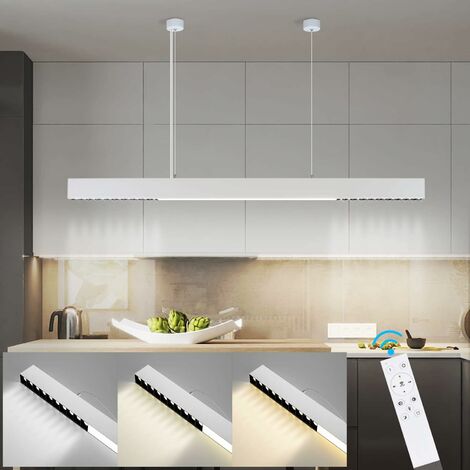 ZMH LED Suspension de table à manger Lampes à intensité variable - Lampe à suspension moderne 150CM Hauteur réglable avec télécommande Bla (1/5)