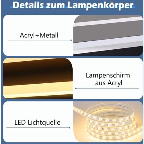 ZMH Applique Murale LED Exterieur - Eclairage Mural IP65 Etanche 50CM Noir Lampe Extérieure Moderne 3000K Acrylique 21W Intérieur Extérieur Applique Murale Extérieure pour Villa Terrasse Jardin