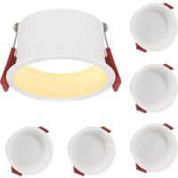 ZMH Lot de 5 spots LED encastrables pour pièces humides - 5 W - 3000 K - Blanc chaud - IP44 - Pour salle de bain - Éclairage pour pièces humides - Salon - Cuisine - Couloir - Bureau-3000 K Blanc chaud