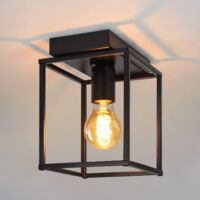 ZMH Plafonnier E27 Plafonnier rétro - noir industriel Lampe de cuisine pour chambre salon Lampe vintage en métal Plafonnier pour couloir cuisin