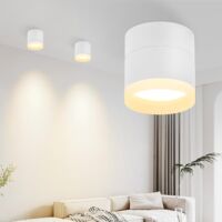 ZMH Spot en saillie Spot en saillie LED rond - Spot de plafond blanc 5W Petits spots Lumière en saillie GX53 Spot en saillie plat blanc chaud Spot de plafond 3000K Plafonnier en acrylique pour couloir
