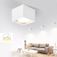 ZMH Spots de plafond LED Blanc Spots en saillie - Spots Plafonnier en saillie Blanc chaud Spot de plafond carré GX53 Spot 5W Spot plat en saillie orientable (Sans source lumineuse)