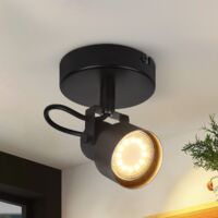 ZMH Plafonnier Spot 1 Flamme Noir - Plafonnier Vintage Pivotant GU10 350° Spot Plafonnier Spot Lampe Cuisine pour Salon Chambre Cuisine Couloir (Sans Ampoule)