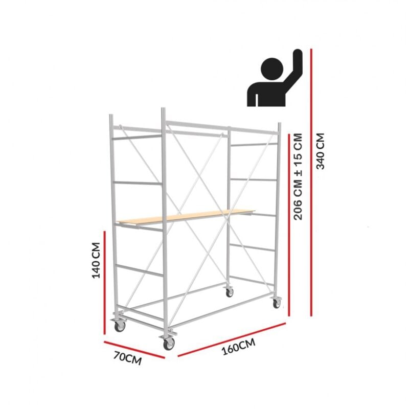 Echafaudage Hobby  (Hauteur de travail 3,40 m)