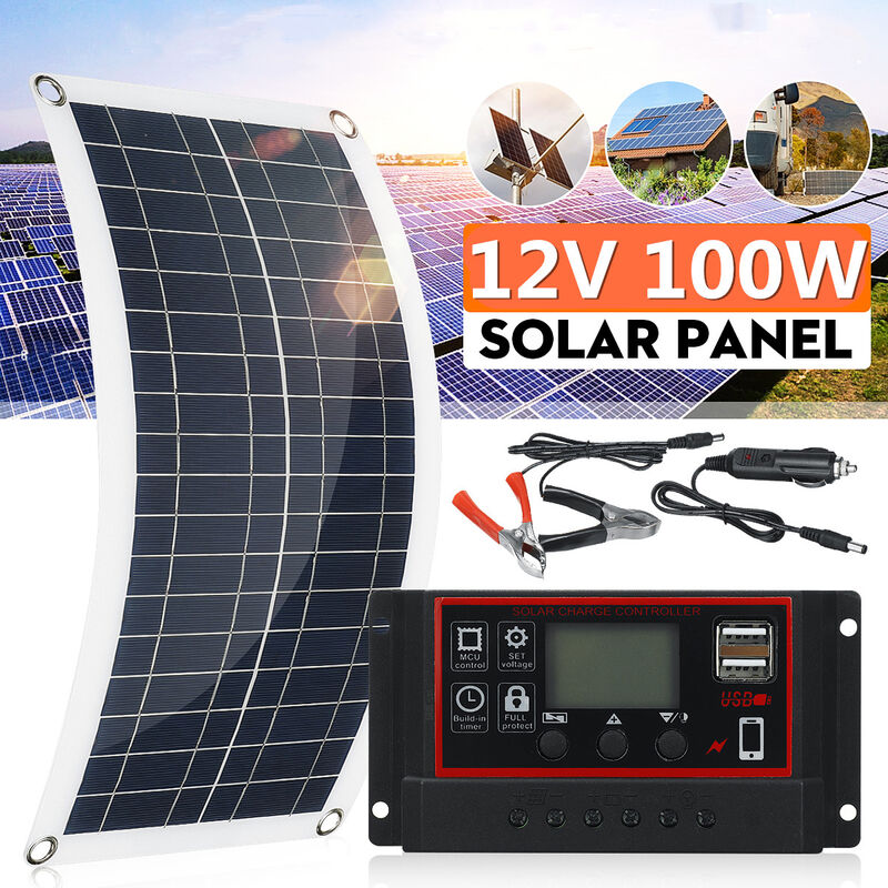 Kit chalet panneau solaire 200W convertisseur DC AC 12V 220V 1000W