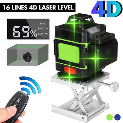 Multifonctionnel 4D 16 Lignes Niveau Laser 3° Machine Auto-nivelante USB Batterie au Lithium Rechargeable Outil de Nivellement