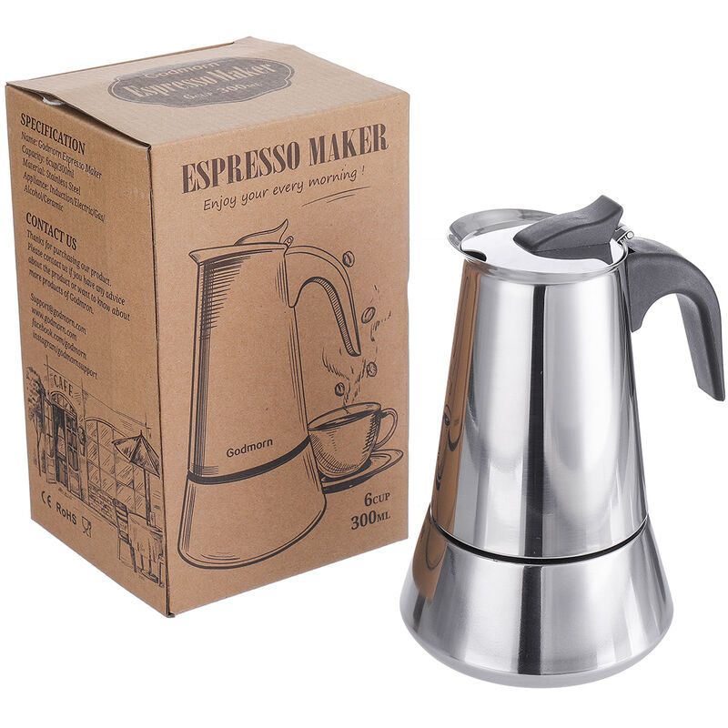 Godmorn Caffettiera Moka, Caffettiera Espresso in Acciaio INOX per