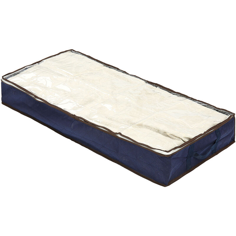 Confezione da 4 sacchetti pieghevoli con cerniera per riporre le scarpe  Organizer per scarpe Copripiumini Biancheria da letto Blu navy Hasaki