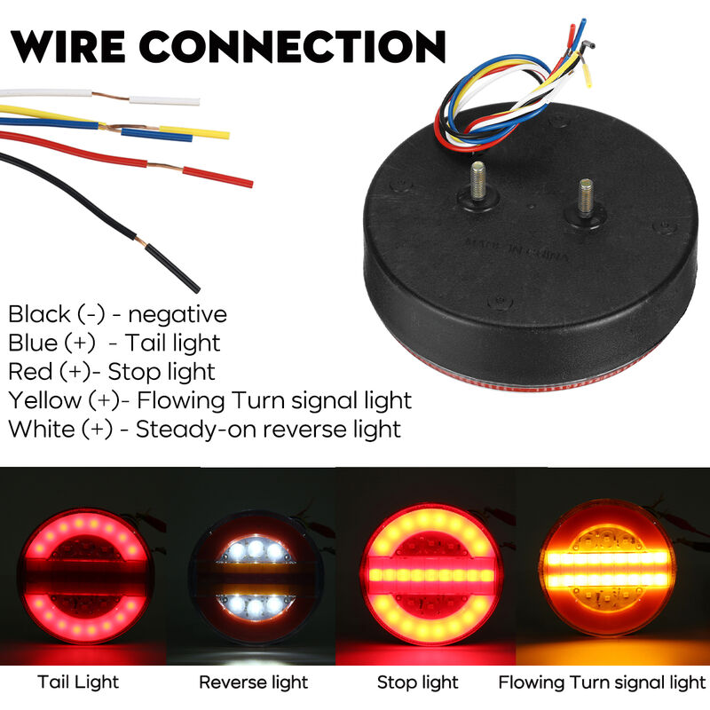 24V LED Hamburger luci posteriori posteriori per camion camion roulotte  autobus camper Hasaki