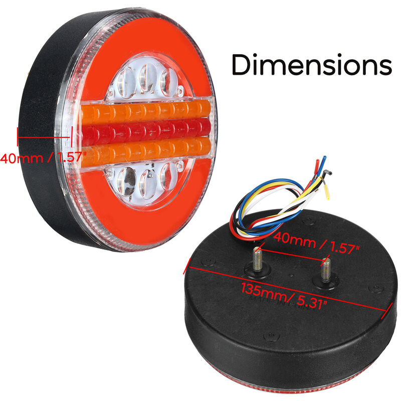 24V LED Hamburger luci posteriori posteriori per camion camion roulotte  autobus camper Hasaki