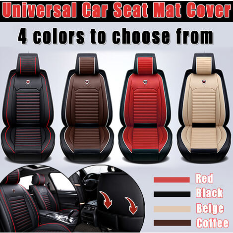 Fodera per cuscino per sedile anteriore per auto universale Four Season  (nero, edizione Deluxe impermeabile) Hasaki