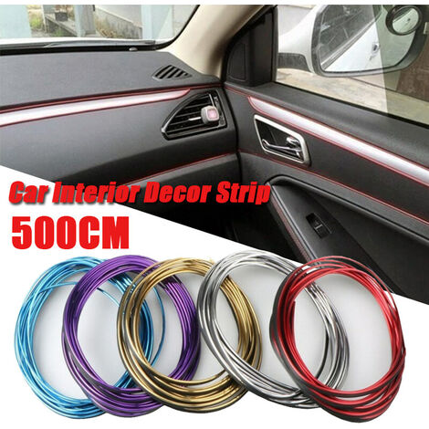 5M Flessibile Car Interior Edge Gap Modanatura Trim Striscia Decorativa  Linea Car Decor Interior Decor Line Roll (Argento, 1PC 5M) Hasaki