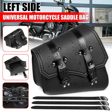 1x borsa da sella universale per moto con portabottiglie per Harley  Davidson sinistra Hasaki